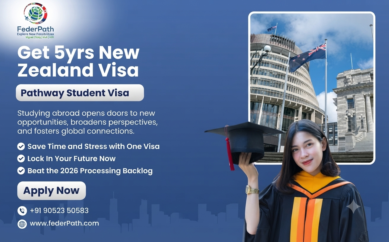 International student successfully applying for the New Zealand Pathway Student Visa with support from FederPath for a stress-free study abroad experience.