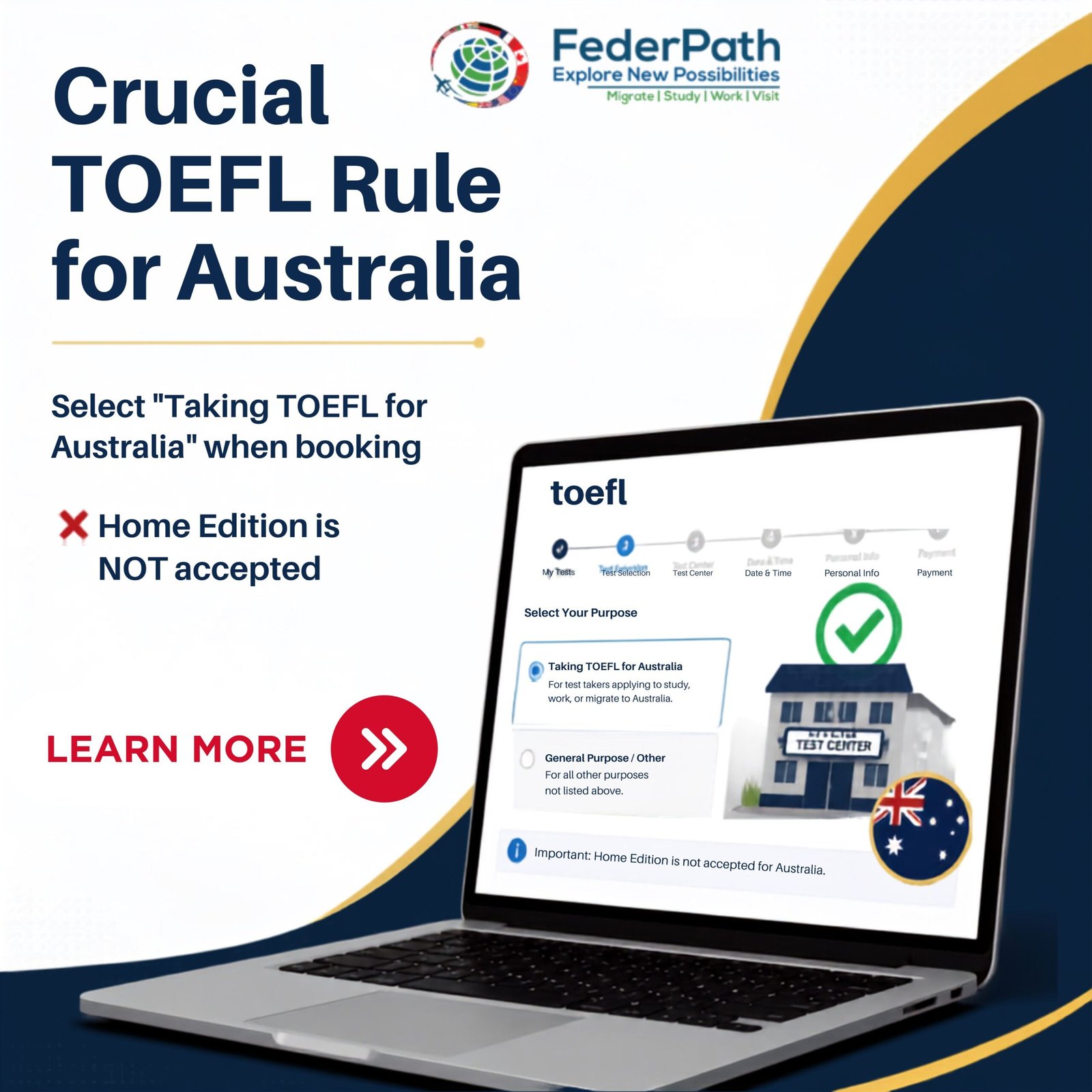TOEFL iBT for Australian visa