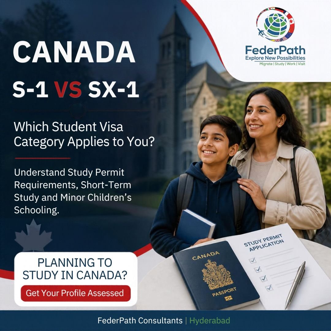 Difference between Canada S-1 and SX-1 student visa categories